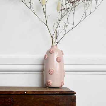 Handmade Ceramic Piped Vase In Pink, 2 of 4