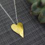 Golden Watercolour Floral Heart Pendant, thumbnail 3 of 5