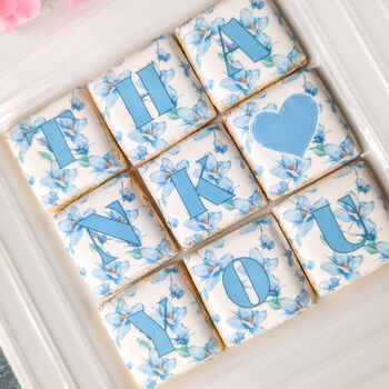 Thank You Biscuits Gift Box, Blue Floral, Nine Pieces, 6 of 10