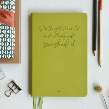 Personalised She Smashed It Luxury Notebook, 12 of 12