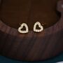 Open Heart Cz Stud Earrings In Sterling Silver, thumbnail 6 of 11