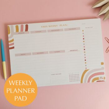 Abstract Rainbow Weekly Planner Pad With Habit Tracker, 4 of 6