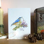 Nuthatch And Elderberries Christmas Card, thumbnail 2 of 7