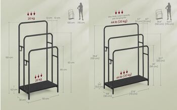 Freestanding Towel Rack With Three Bars And Hooks, 6 of 7