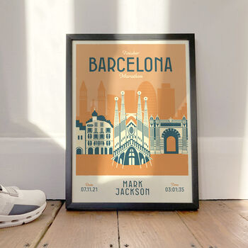 Personalised Barcelona Marathon Print, Unframed, 2 of 5