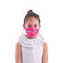 Pink Toothy Dinosaur Children Face Mask, thumbnail 1 of 4