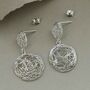 Sterling Silver Circle Nest Dangly Earrings, thumbnail 3 of 5