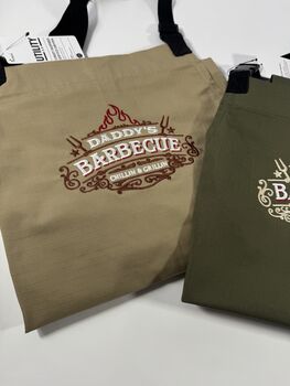 Daddy's Barbecue Embroidered Apron, 4 of 6