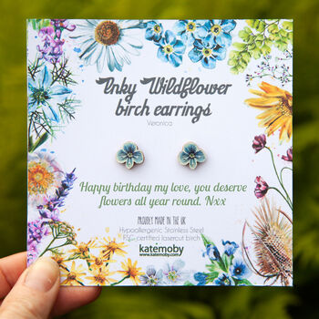 Happy Birthday Personalised Wildflower Earrings, 9 of 11
