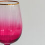 G Decor Set Of Four Monroe Ribbed Ombre Wine Glasses, thumbnail 3 of 3