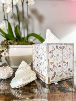 Mother Of Pearl Inlay Tissue Box | Sandy Shores, 3 of 6