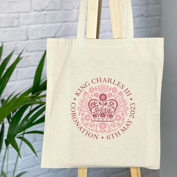 King Charles Coronation Official Emblem Tote Bag, 3 of 4