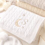 Personalised Grey Baby Blanket – Moon And Stars Initial Embroidery, thumbnail 3 of 12