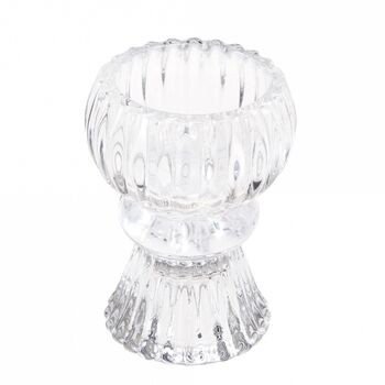 Clear Double Ended Glass Candle Holder, 2 of 4