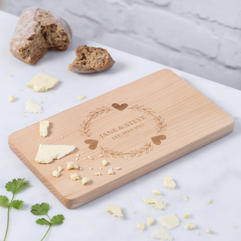 Personalised Wooden Wedding Cheese Board By EdgeInspired