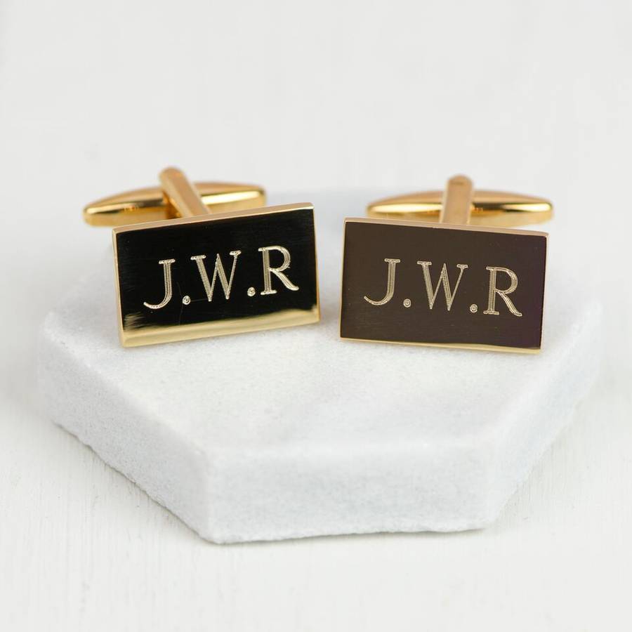 personalised gold monogram cufflinks by suzy q designs
