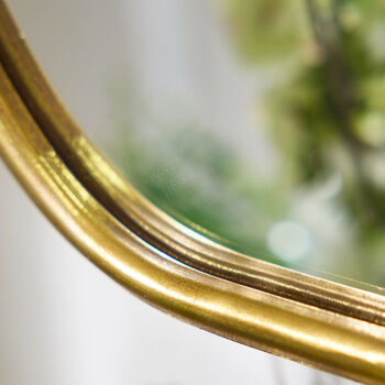 Curved Gold Wall Mirror, 5 of 5