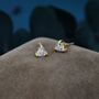 Sterling Silver Trillion Cut Cz Stud Earrings, thumbnail 5 of 12