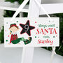 Personalised Elf Christmas Chalk Countdown Wooden Hanging Sign, thumbnail 2 of 4