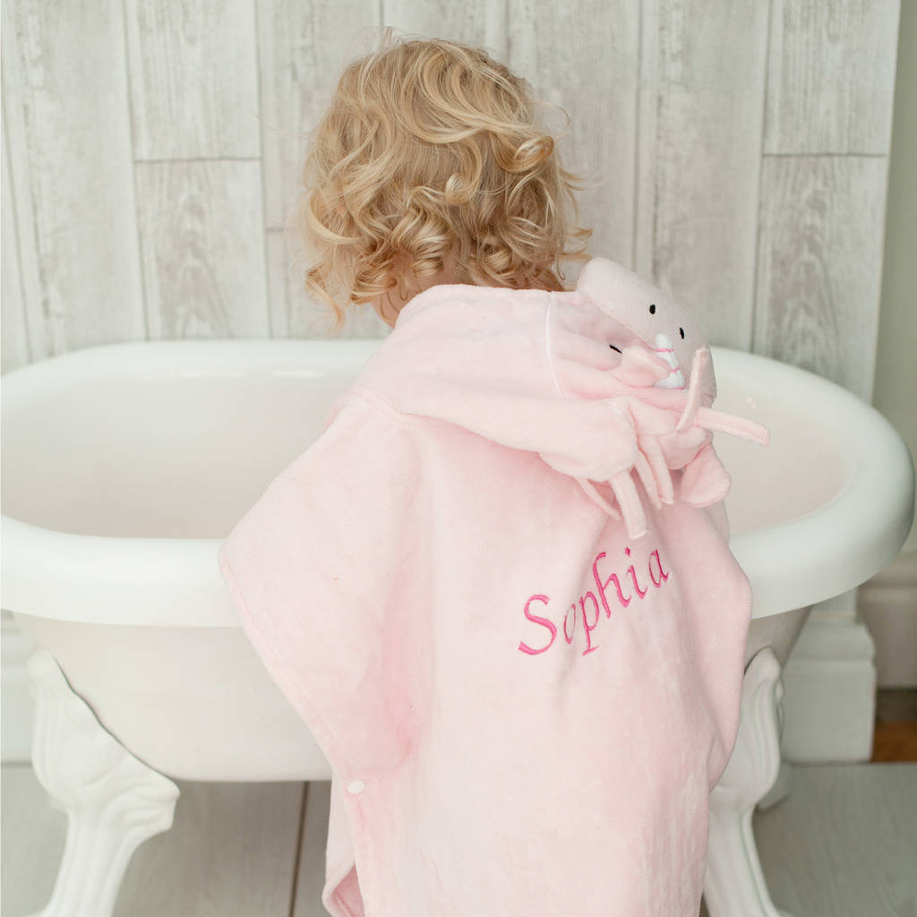 Personalised Rainbow Unicorn Children Poncho Towel By Bathing Bunnies