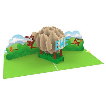 There's No One Like Ewe! 3D Pop Up Punny Sheep Animal Card! Fun Silly Cute Anniversary Card! Best Bday Card For Him And Her, 3 of 8