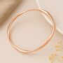 Rose Gold Plated Sterling Silver Soft Twist Hollow Slave Bangle, thumbnail 1 of 3