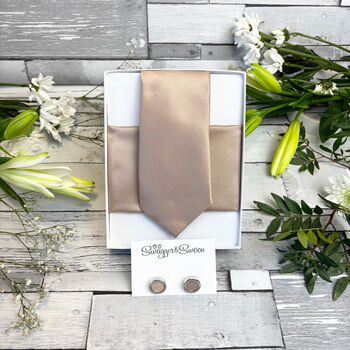 Coffee Wedding Tie Set, 6 of 10