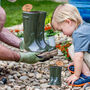 Personalised Dark Green Welly Boot Planters Gift Set, thumbnail 1 of 10