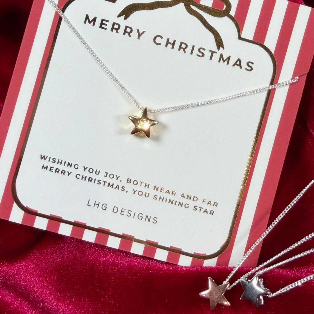 Christmas Star Pendant Necklace Gift For Her, 1 of 3