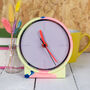 Neon Marbled Jesmonite Clock With Lilac Face, thumbnail 1 of 6