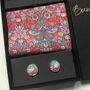Red Liberty Bow Tie , Pocket Square Cuff Link Gift Set, thumbnail 6 of 12