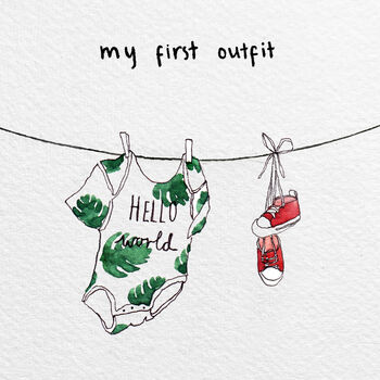 My First Outfit Personalised Baby Clothes Illustration, 3 of 8