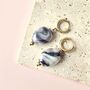 Handmade Swirl Lampwork Glass Huggie Hoop Earrings, thumbnail 8 of 9