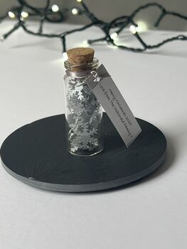 Miniature Bottle Of Silver Snowflakes Christmas Keepsake, 5 of 10