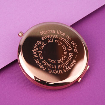 Personalised Rose Gold Plated Compact Mirror, 5 of 10