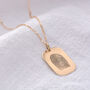 Personalised 9ct Solid Gold Tag Fingerprint Necklace, thumbnail 1 of 4
