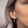 Sterling Silver Pink Opal Trio Drop Earrings, thumbnail 2 of 4