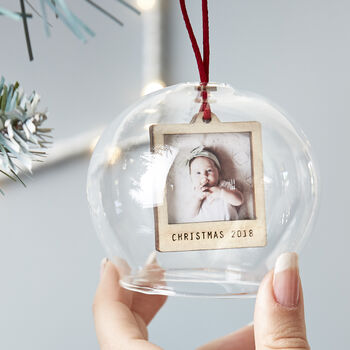 Personalised Photo Glass Bauble, 2 of 3