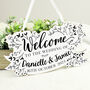 Personalised Botanical Wooden Wedding Sign, thumbnail 2 of 9