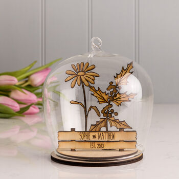Personalised Birth Flower Glass Dome Decoration, 2 of 8
