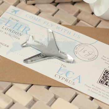 Boarding Pass Destination Wedding Invitation And Magnet, 6 of 10