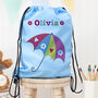 Personalised Girl's Sky Blue Waterproof Swim Bag, thumbnail 1 of 12