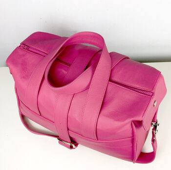 Personalised Handcrafted Pink Overnight Bag, 4 of 9