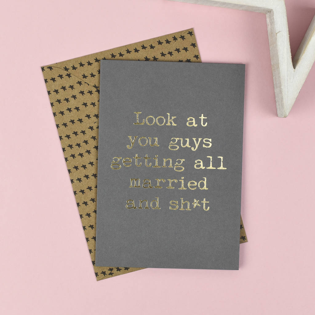 'look at you guys getting married' card by lola & gilbert london ltd ...