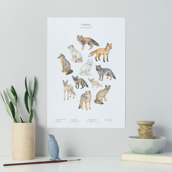Foxes Watercolour Print, 4 of 5