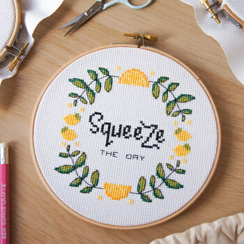 'Squeeze The Day' Cross Stitch Kit, 4 of 5