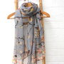 Personalised Or Monogrammed Soft Bird Print Scarf, thumbnail 3 of 6