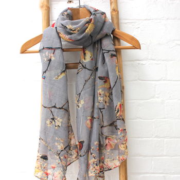 Personalised Or Monogrammed Soft Bird Print Scarf, 3 of 6