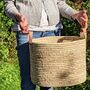 Handwoven Storage Basket With Leather Handles, thumbnail 1 of 5