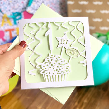 Personalised Cupcake 1st Birthday Card, 2 of 4